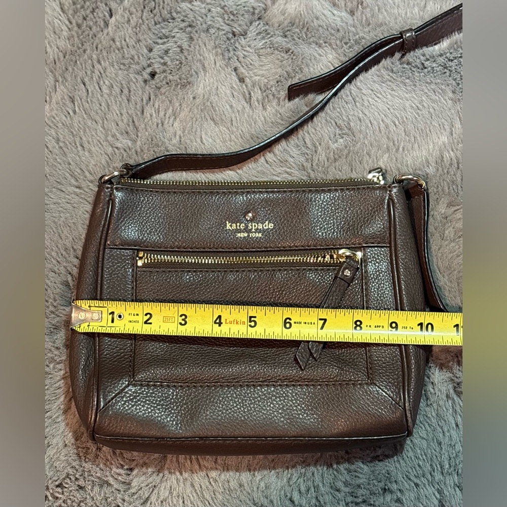 Kate Spade New York Pebbled Leather Crossbody Purse/ Bag In Mocha Brown - Picture 16 of 16